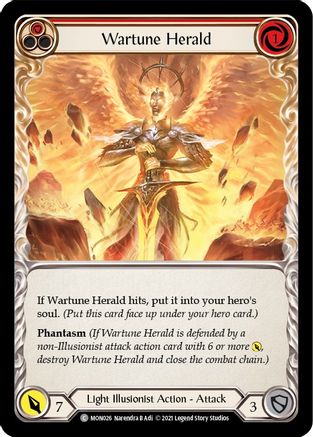 Wartune Herald (Red) (MON026) - Monarch 1st Edition Rainbow Foil