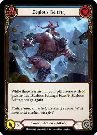 Zealous Belting (Blue) (MON295) - Monarch Unlimited Edition Rainbow Foil