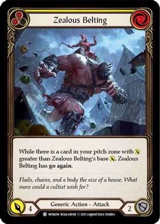 Zealous Belting (Yellow) (MON294) - Monarch Unlimited Edition Rainbow Foil