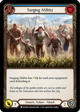Surging Militia (Blue) (MON289) - Monarch Unlimited Edition Rainbow Foil