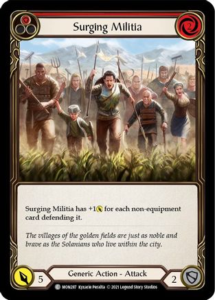 Surging Militia (Red) (MON287) - Monarch Unlimited Edition Rainbow Foil