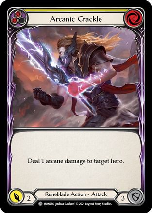 Arcanic Crackle (Yellow) (MON236) - Monarch Unlimited Edition Rainbow Foil