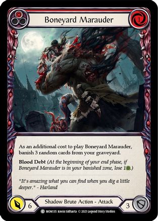 Boneyard Marauder (Red) (MON135) - Monarch Unlimited Edition Rainbow Foil