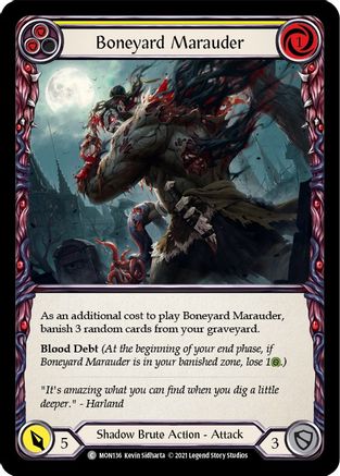 Boneyard Marauder (Yellow) (MON136) - Monarch Unlimited Edition Rainbow Foil