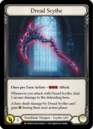 Dread Scythe (MON229) - Monarch 1st Edition Cold Foil