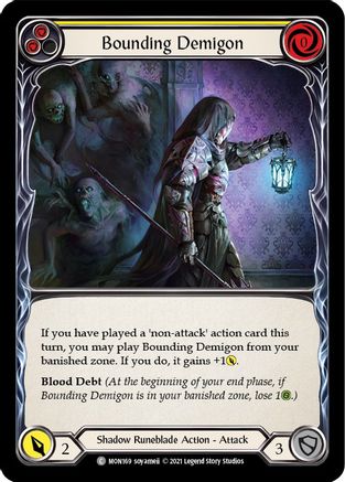 Bounding Demigon (Yellow) (MON169) - Monarch 1st Edition Rainbow Foil