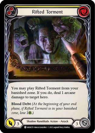 Rifted Torment (Yellow) (MON178) - Monarch 1st Edition Rainbow Foil