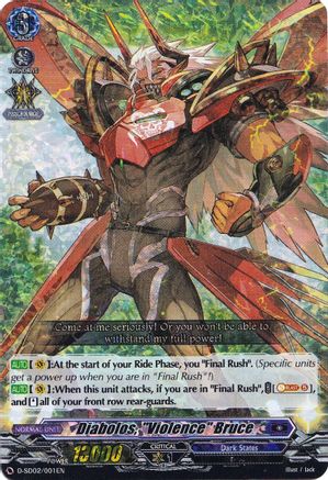 Diabolos, "Violence" Bruce (RRR Foil) (D-SD02/001EN) - D-SD02: Danji Momoyama -Tyrant Tiger-