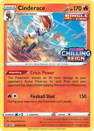 Cinderace SWSH112  - Holofoil SWSH Sword & Shield Promo Cards - Promo