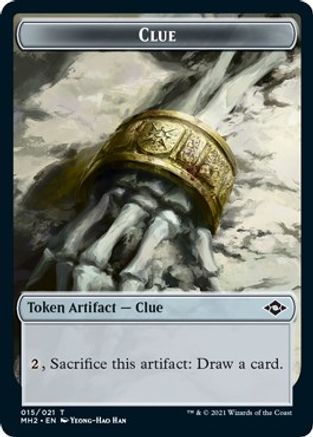 Clue (015) // Beast Double-Sided Token (MH2-15 // 9) - Modern Horizons 2 Foil