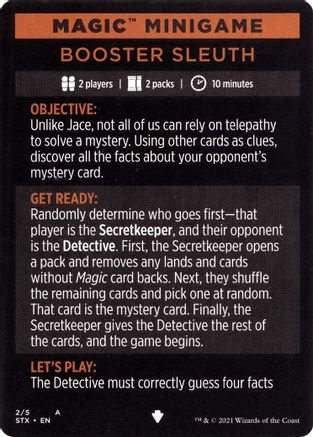 Magic Minigame: Booster Sleuth [STX - 3]