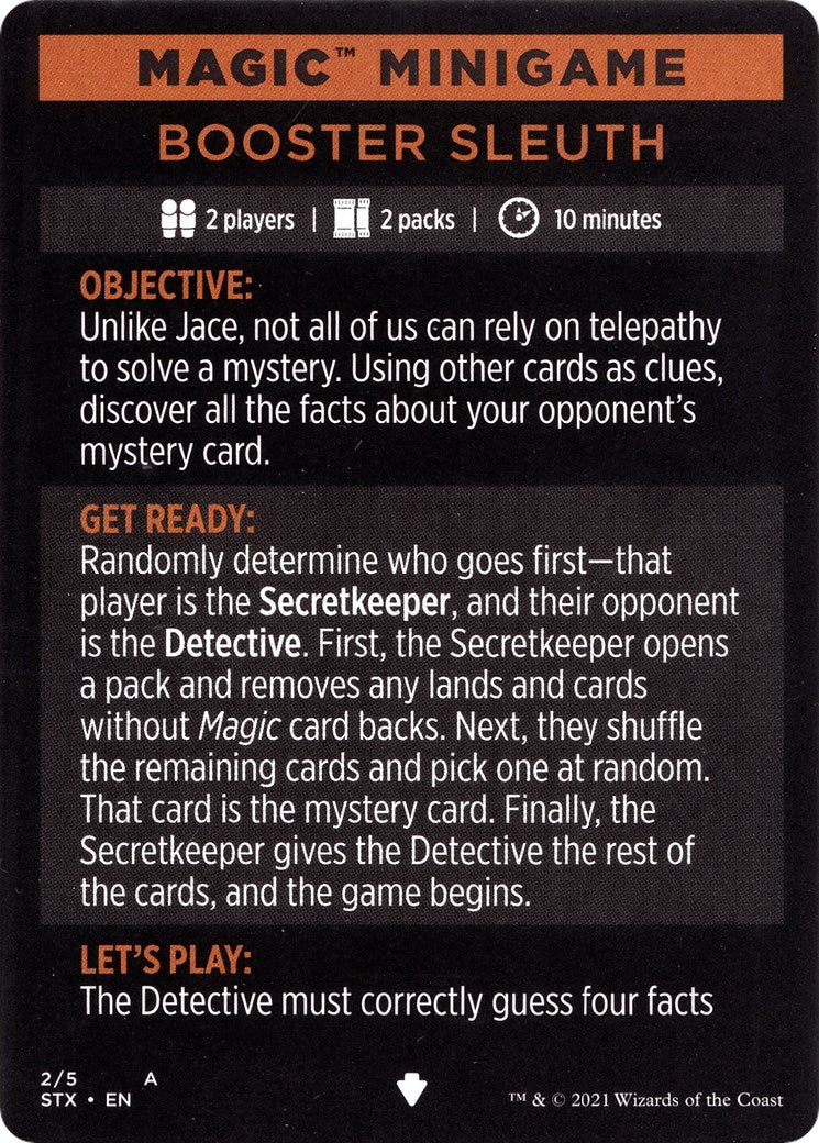 Magic Minigame: Booster Sleuth [STX - 3]