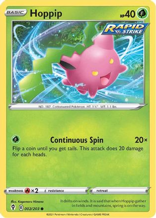 Hoppip 002/203  SWSH07 Evolving Skies - Common
