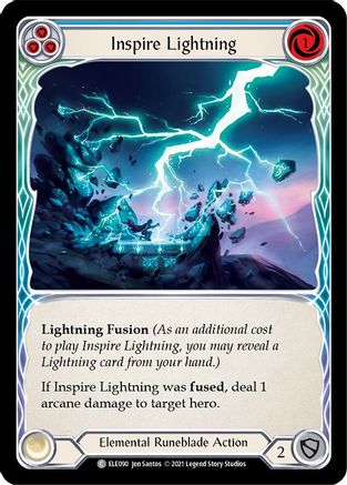 Inspire Lightning (Blue) (ELE090) - Tales of Aria Unlimited Edition Rainbow Foil