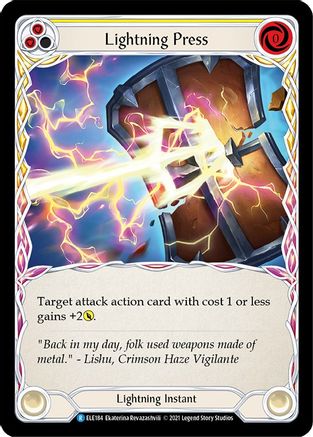 Lightning Press (Yellow) (ELE184) - Tales of Aria Unlimited Edition Rainbow Foil