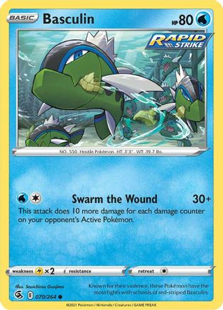 Basculin 070/264  - Reverse Holofoil SWSH08 Fusion Strike - Common