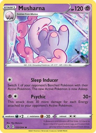 Musharna 122/264  SWSH08 Fusion Strike - Uncommon