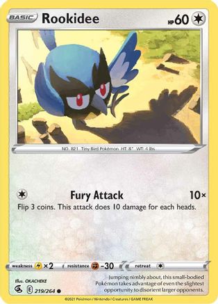 Rookidee 219/264  SWSH08 Fusion Strike - Common