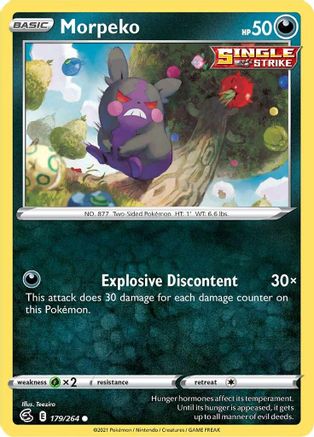 Morpeko (179) 179/264  - Reverse Holofoil SWSH08 Fusion Strike - Common