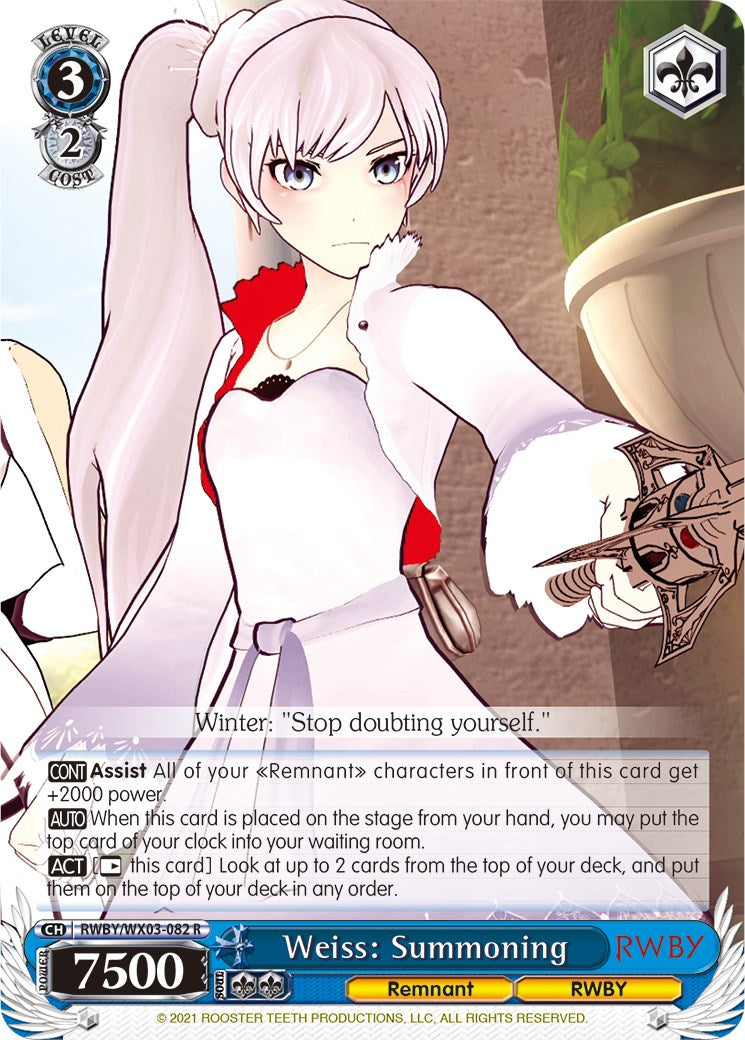 Weiss: Summoning [RWBY/WX03 - RWBY/WX03-082 R]