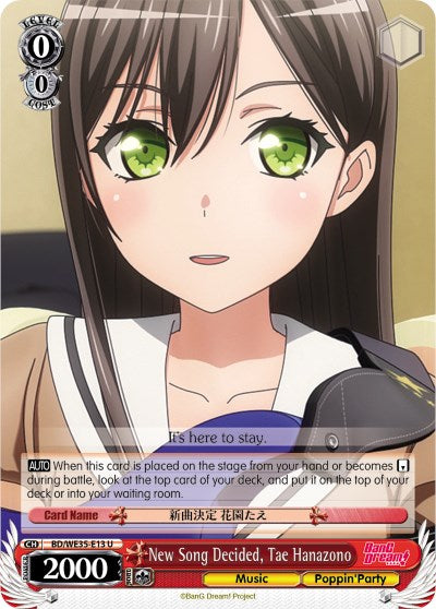 New Song Decided, Tae Hanazono (Parallel Foil) [BD/WE35 - BD/WE35-E13 U]