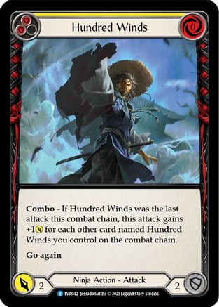 Hundred Winds (Yellow) (EVR042) - Everfest 1st Edition Rainbow Foil