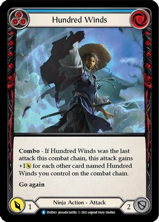 Hundred Winds (Blue) (EVR043) - Everfest 1st Edition Rainbow Foil