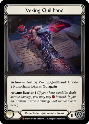Vexing Quillhand (EVR103) - Everfest 1st Edition Cold Foil