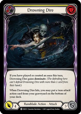 Drowning Dire (Yellow) (EVR111) - Everfest 1st Edition Rainbow Foil