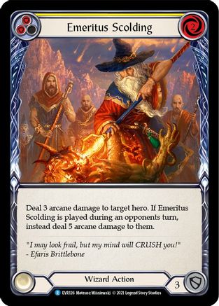 Emeritus Scolding (Yellow) (EVR126) - Everfest 1st Edition Rainbow Foil