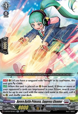 Aurora Battle Princess, Suppress Gleamer (D-BT04/024EN) - D-BT04: Awakening of Chakrabarthi