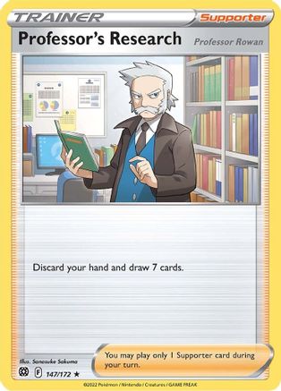 Professor's Research 147/172  - Reverse Holofoil SWSH09 Brilliant Stars - Holo Rare