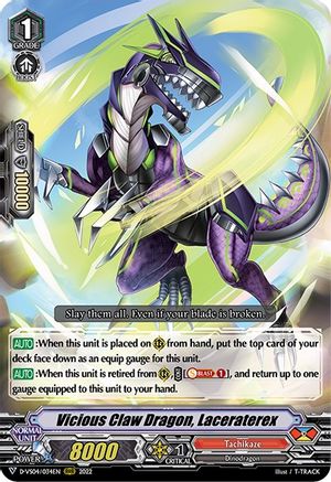 Vicious Claw Dragon, Laceraterex (D-VS04/034EN) - D-VS04: V Clan Collection Vol.4