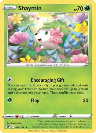 Shaymin 014/189  - Reverse Holofoil SWSH10 Astral Radiance - Rare