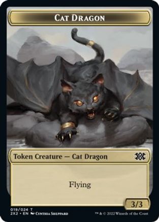 Cat Dragon // Spirit (002) Double-Sided Token [2X2 - 19 // 2]