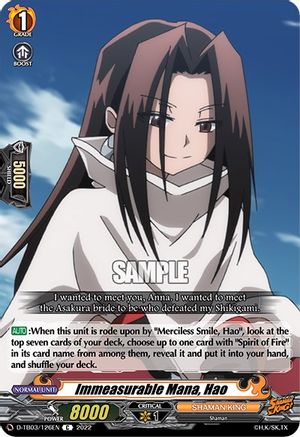 Immeasurable Mana, Hao (D-TB03/126EN) - D-TB03: Shaman King