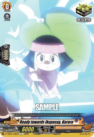 Ready towards Ikupasuy, Kororo (D-TB03/138EN) - D-TB03: Shaman King