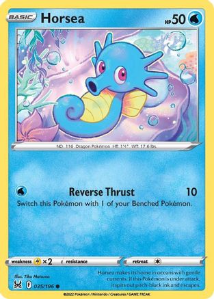 Horsea 035/196  - Reverse Holofoil SWSH11 Lost Origin - Common
