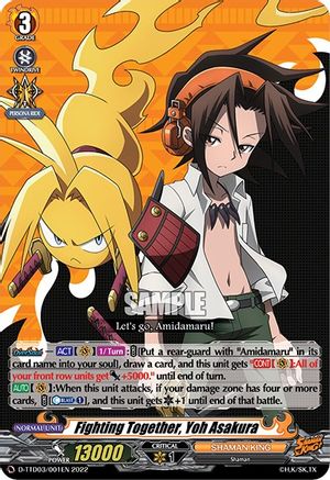 Fighting Together, Yoh Asakura (RRR Foil) (D-TTD03/001EN) - D-TTD03: Shaman King