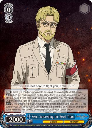 Zeke: Succeeding the Beast Titan [AOT3 - AOT/SX04-067 RR]