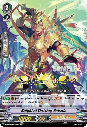Knight of Thriving, Palsolo (BCS2022/VGV02EN) - Bushiroad Event Cards
