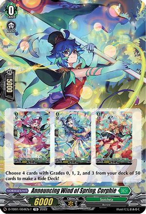 Announcing Wind of Spring, Corphie (Tutorial Card) (D-TD01/004EN-T) - D-TD01: Urara Haneyama -Bandmaster of Blossoming Bonds-