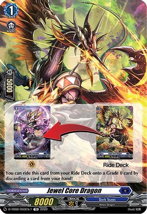 Jewel Core Dragon (Tutorial Card) (D-TD02/003EN-T) - D-TD02: Michiru Hazama -Demonic Jewel Dragon of the Four Flames-