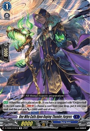 One Who Calls Upon Raging Thunder, Furgres (D-TD02/010EN) - D-TD02: Michiru Hazama -Demonic Jewel Dragon of the Four Flames-