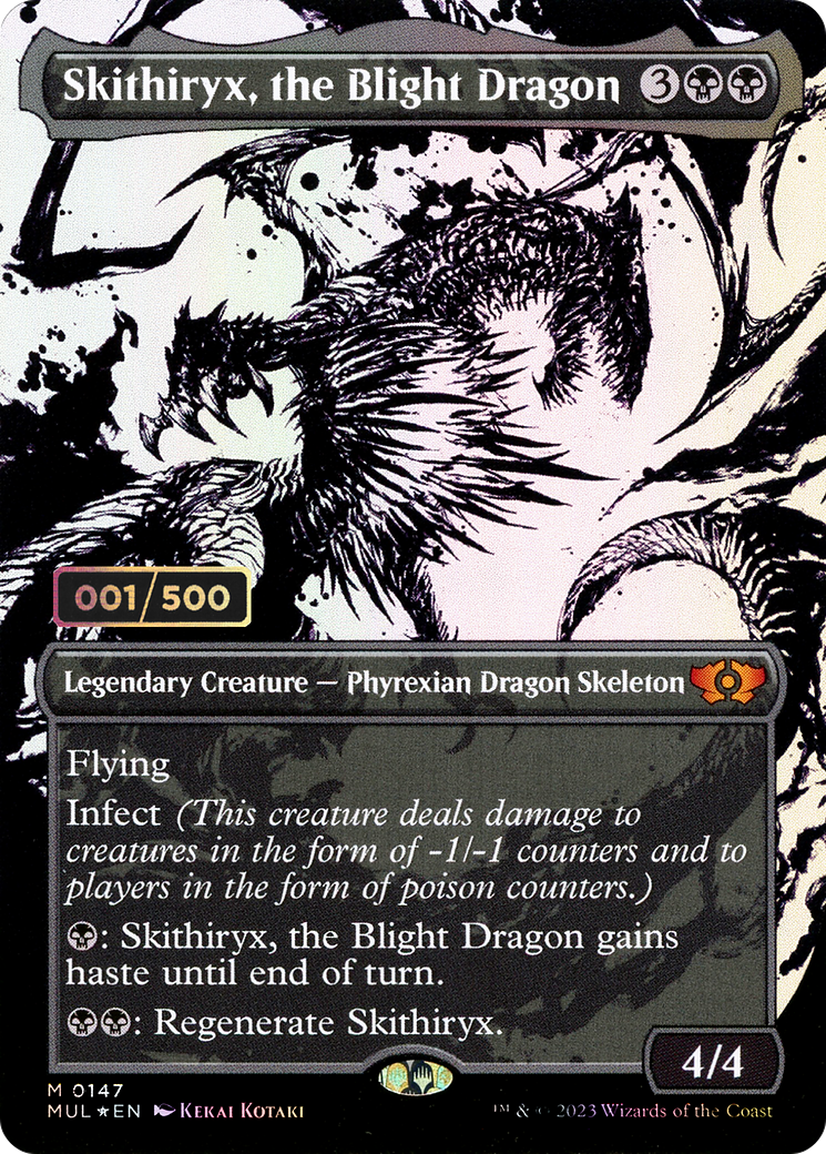 Skithiryx, the Blight Dragon (Serial Numbered) (MUL-147Z) - Multiverse Legends: (Showcase) (Borderless) Foil