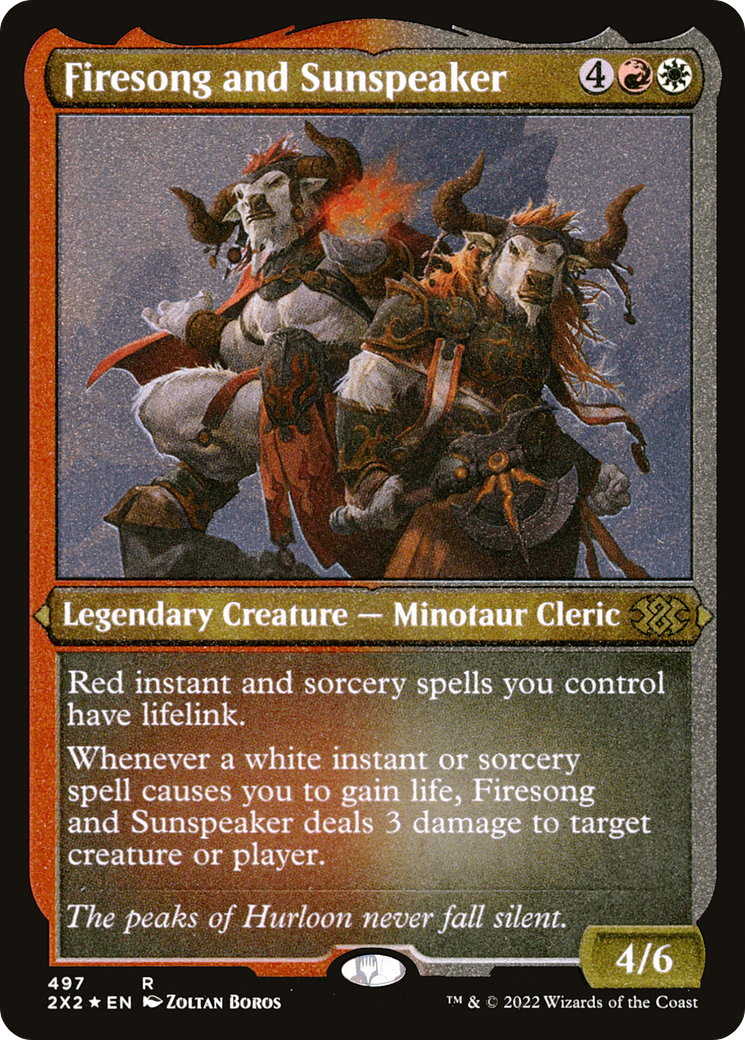 Firesong and Sunspeaker (2X2-497) - Double Masters 2022 Etched Foil