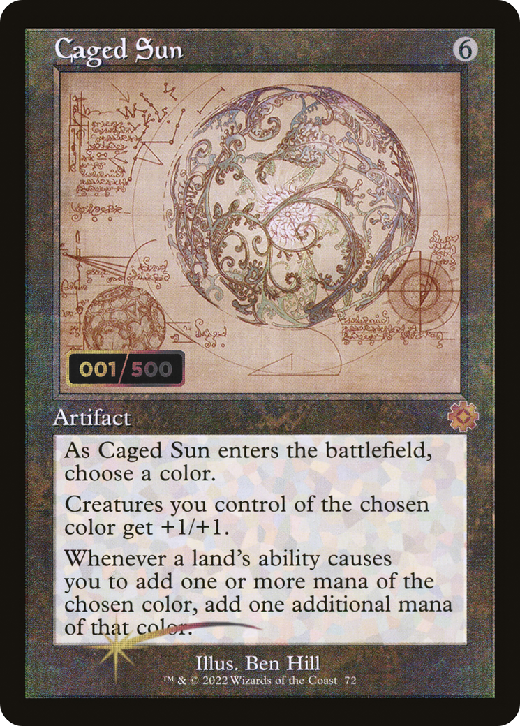 Caged Sun (Schematic) (Serial Numbered) (BRR-72Z) - The Brothers' War Retro Artifacts Foil