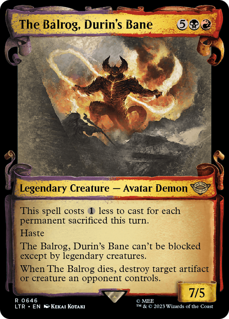 The Balrog, Durin's Bane (Showcase Scrolls) (LTR-646) - The Lord of the Rings: Tales of Middle-earth: (Showcase) Foil