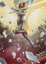 Archangel Elspeth // Archangel Elspeth (AMOM-001) - March of the Machine Art Series (Borderless)