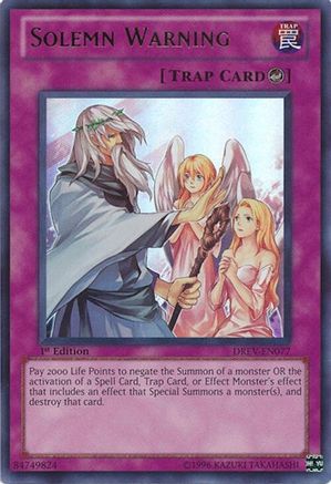 Solemn Warning (DREV-EN077) - Duelist Revolution 1st Edition